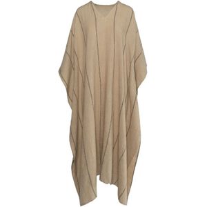 Hést, Dames, Jassen, Beige, Maat: ONE Size Linnen,