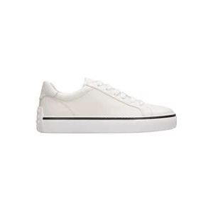 Tod's Witte Leren Sneakers , White , Heren , Maat: 42 1/2 EU
