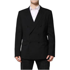 Dolce & Gabbana - Martini Double Breasted Pak Jas - Zwart - Heren - Wol