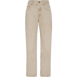 Brunello Cucinelli, Dames, Jeans, Beige, Maat: XS Katoen,