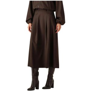 Co'couture - Rok 34222 LunaCC - Donker Bruin - Plooirok