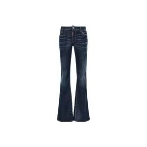 Dsquared2 Donkerblauwe Flare Jeans , Blue , Dames , Maat: M