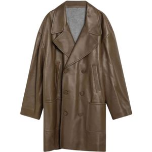 Fendi, Heren, Mantels, Bruin, Maat: L Leer,
