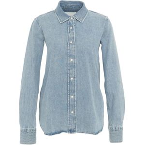 Closed, Dames, Blouses & Shirts, Blauw, Maat: L Denim,