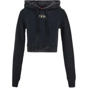 Diesel, Dames, Sweatshirts & Hoodies, Zwart, Maat: L