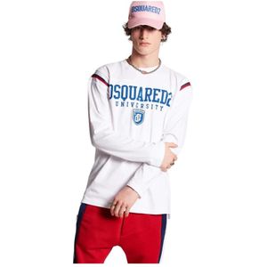 Dsquared2, Heren, Tops, Wit, Maat: L Katoen,
