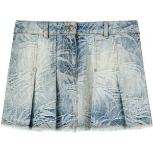 Palm Angels, Dames, Rokken, Blauw, Maat: W28 Denim,