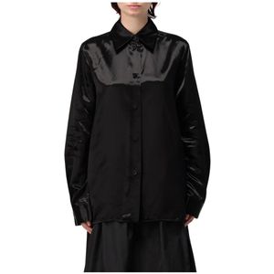 Jil Sander, Dames, Blouses & Shirts, Zwart, Maat: XS Satijn,