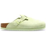 Birkenstock - Boston Soft Footbed Narrow Fit - Muiltjes - Groen - Leer