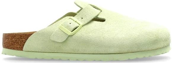 Birkenstock - Boston Soft Footbed Narrow Fit - Muiltjes - Groen - Leer