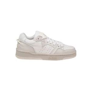 Lanvin Witte Mesh Sneakers met Leren en Suède Inzetstukken , White , Heren , Maat: 44 EU