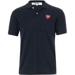 Comme des Garçons Play, Heren, Tops, Blauw, Maat: M Katoen,