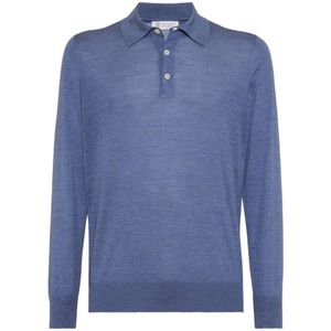 Brunello Cucinelli, Heren, Tops, Blauw, Maat: XL