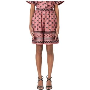 Dolce & Gabbana, Dames, Korte broeken, Roze, Maat: 2XS Zijde,