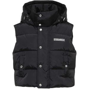 Dsquared2, Dames, Jassen, Zwart, Maat: XS Nylon,