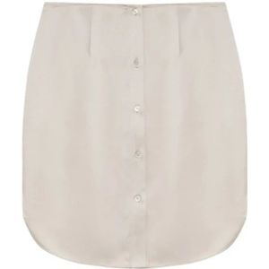 Roberto Collina, Dames, Rokken, Beige, Maat: M Satijn,
