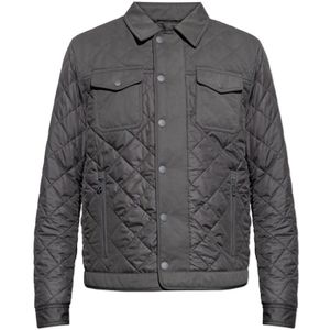 Dolce & Gabbana, Heren, Jassen, Grijs, Maat: M Leer,