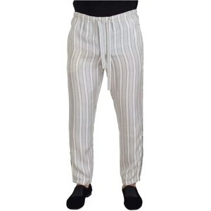 Dolce & Gabbana, Heren, Broeken, Wit, Maat: M Zijde,