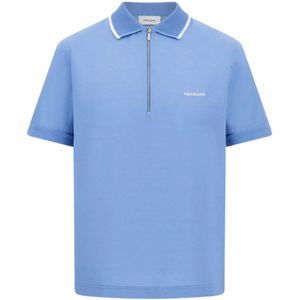 Ferragamo, Heren, Tops, Blauw, Maat: M Katoen,