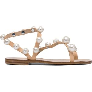 Elina Linardaki, Dames, Schoenen, Beige, Maat: 37 EU Leer,