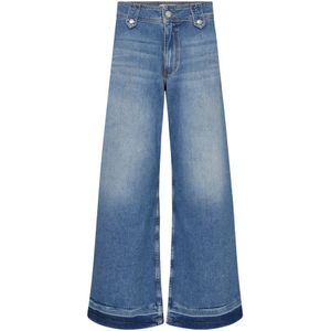 Jeans - Effen - Denim - High Waist - Wide Leg - Heavy Washed