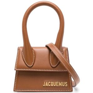 Jacquemus Bruin Leren Mini Tote Tas , Brown , Dames , Maat: ONE Size