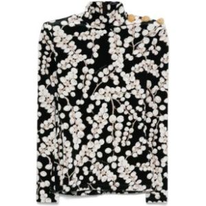 Balmain Fluwelen Druivenprint Coltrui , Black , Dames , Maat: M