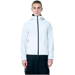 Moncler Matte Finish Donsjas met Contrasterende Afwerking , White , Heren , Maat: XL