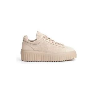 Hogan Beige Sneakers met H Strepen , Beige , Dames , Maat: 40 EU