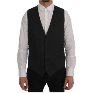 Dolce & Gabbana, Heren, Pakken, Zwart, Maat: XL Wol,