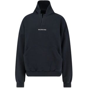 Balenciaga, Heren, Sweatshirts & Hoodies, Zwart, Maat: S Katoen,