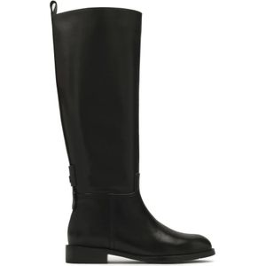 Kazar - Klassieke Laarzen - Zwart - Leer - Platte Zool