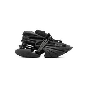 Balmain Gelaagde Noir Geitenleren Sneakers , Black , Dames , Maat: 38 EU