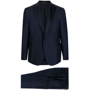 Canali, Heren, Pakken, Blauw, Maat: 2XL Wol,