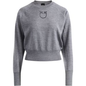 Pinko, Dames, Truien, Grijs, Maat: L Wol,