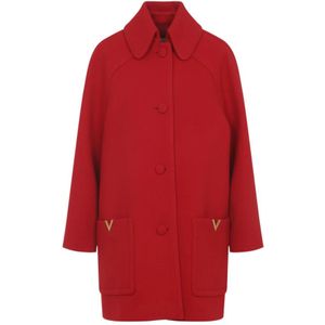 Valentino, Dames, Mantels, Rood, Maat: XS Wol,