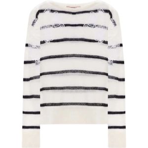 Twinset, Dames, Truien, Wit, Maat: S Mohair,