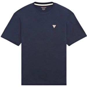 Guess, Heren, Tops, Blauw, Maat: S Katoen,