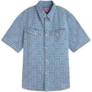 Kenzo, Heren, Overhemden, Blauw, Maat: M Denim,