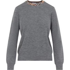 Burberry, Dames, Truien, Grijs, Maat: S Wol,