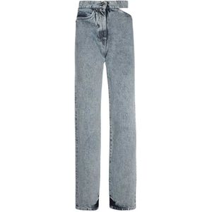 Msgm, Dames, Jeans, Blauw, Maat: S Denim,