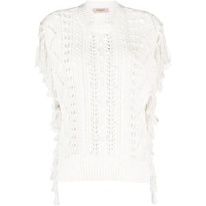 Twinset, Dames, Truien, Wit, Maat: XS