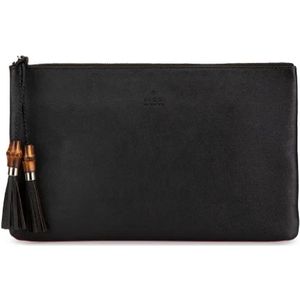 Gucci Vintage, Dames, Pre-owned, Zwart, Maat: ONE Size Leer,