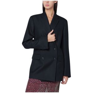 Dries Van Noten, Dames, Jassen, Blauw, Maat: S Wol,