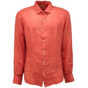 Brooksfield, Heren, Overhemden, Oranje, Maat: L Linnen,