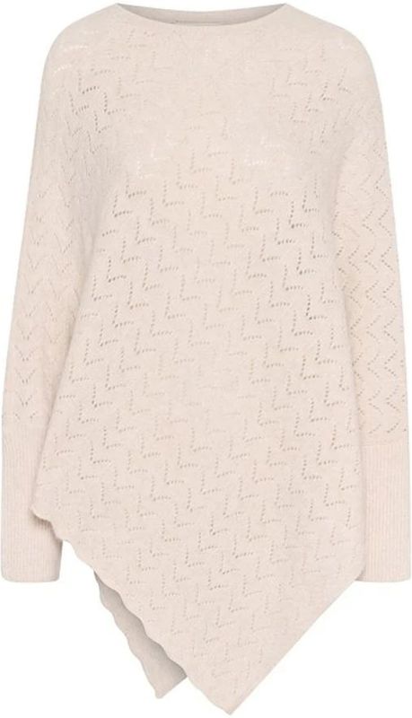 Cream - Crholiday O-Neck Knit Poncho - Oat Melange - 100% Polyester
