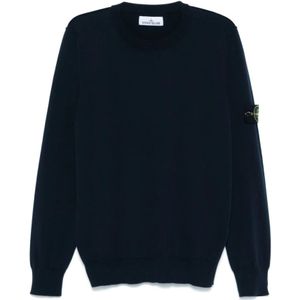 Stone Island, Heren, Truien, Blauw, Maat: 2XL Wol,