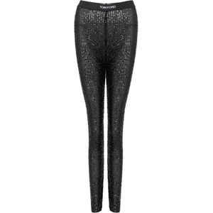 Tom Ford, Dames, Broeken, Zwart, Maat: S Poliester,