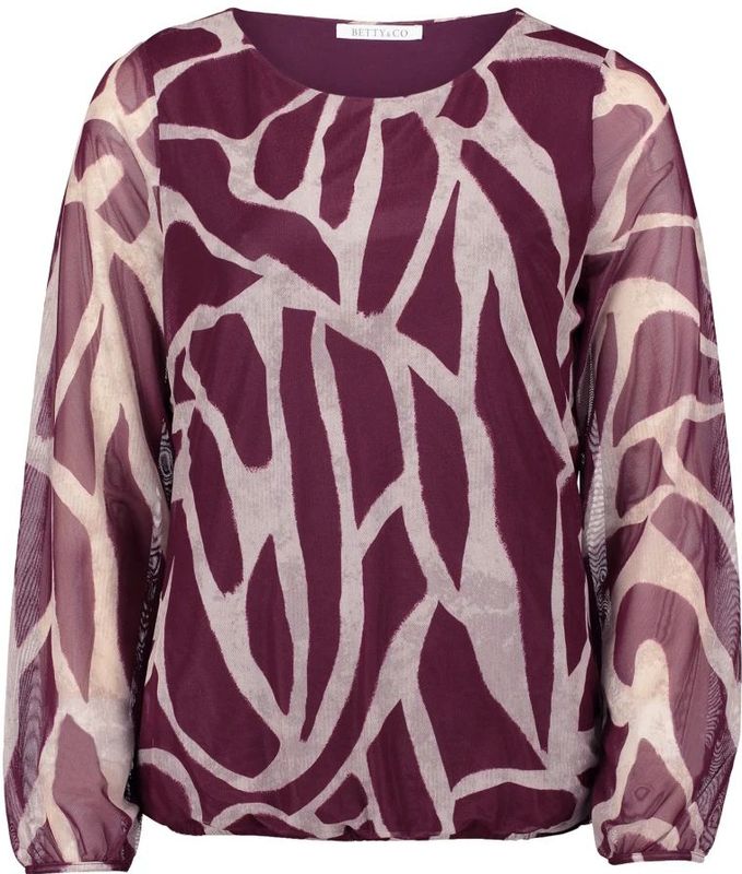 Betty & Co - Overhemden - Veelkleurig - Dames - Mesh-shirt met Elastische Tailleband