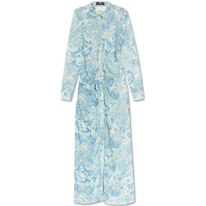 Versace, Dames, Jurken, Blauw, Maat: S Poliester,